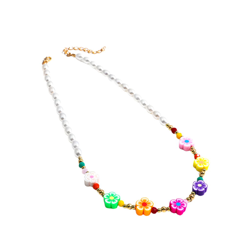 Just a Friend Pearl Flower Choker Necklace