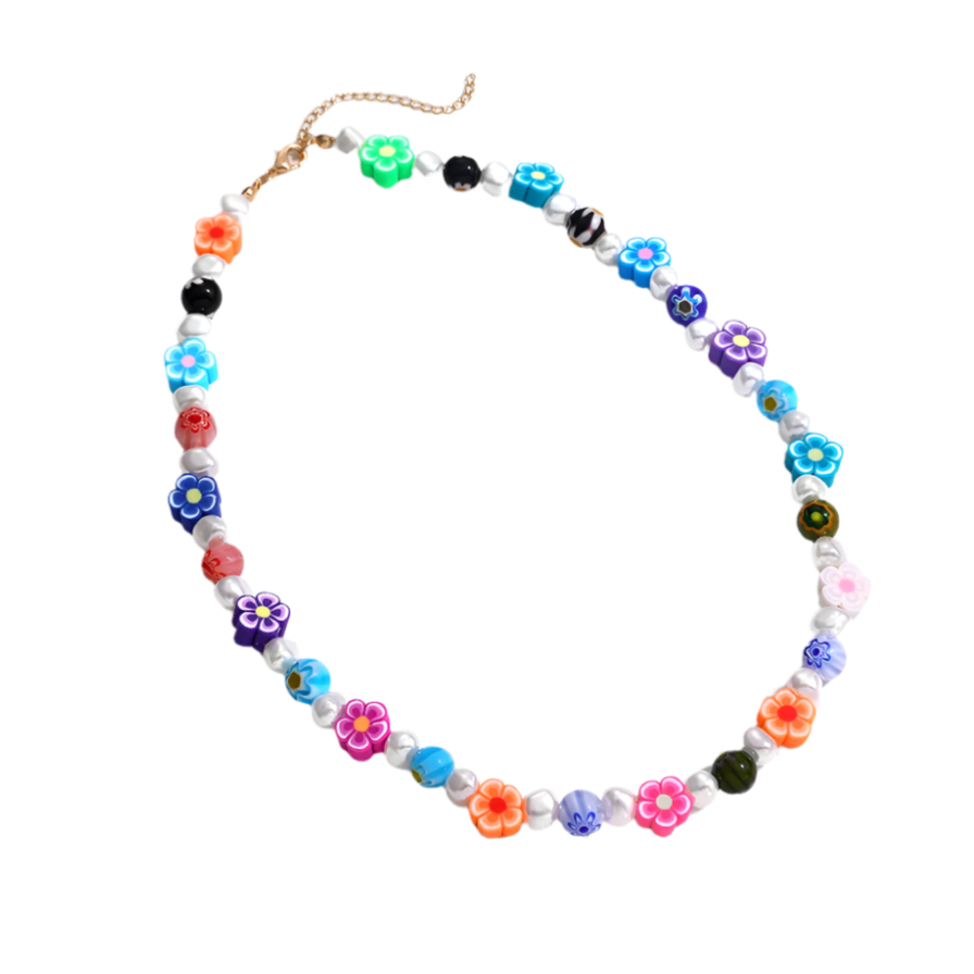 Summer Breeze Floral Pearl Choker Necklace