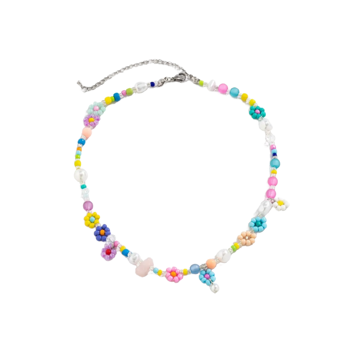 Heart of Gold Flower Beaded Necklace