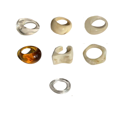 Cute Cream Ring Set