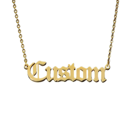 Custom Old English Name Necklace