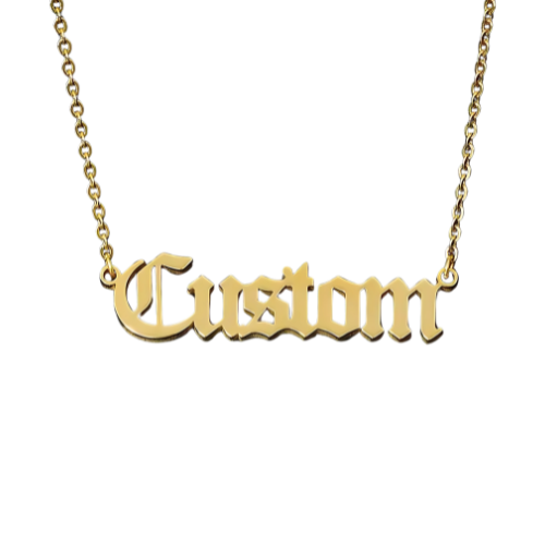 Custom Old English Name Necklace