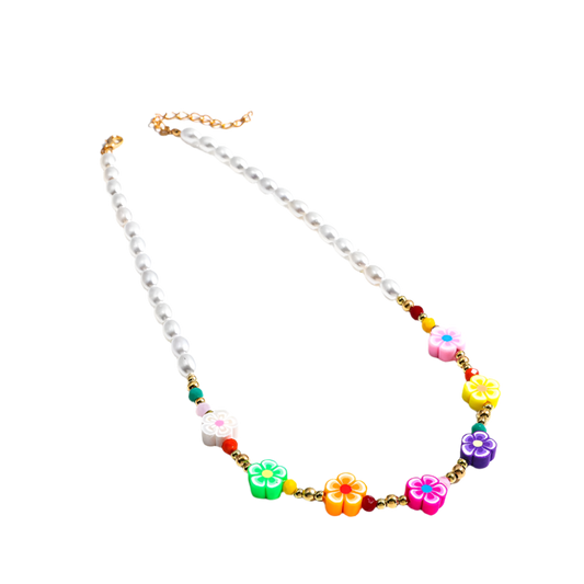 Just a Friend Pearl Flower Choker Necklace