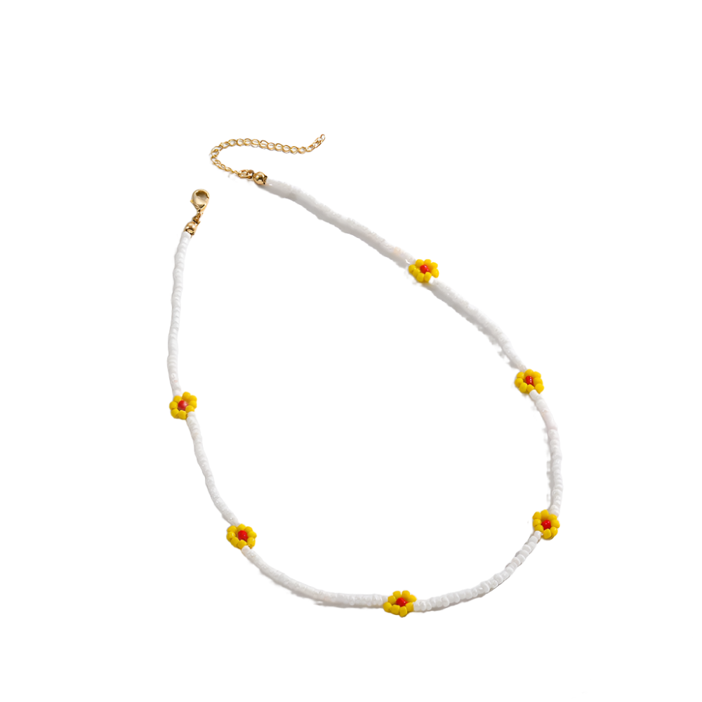 Sunflower Beaded Necklace